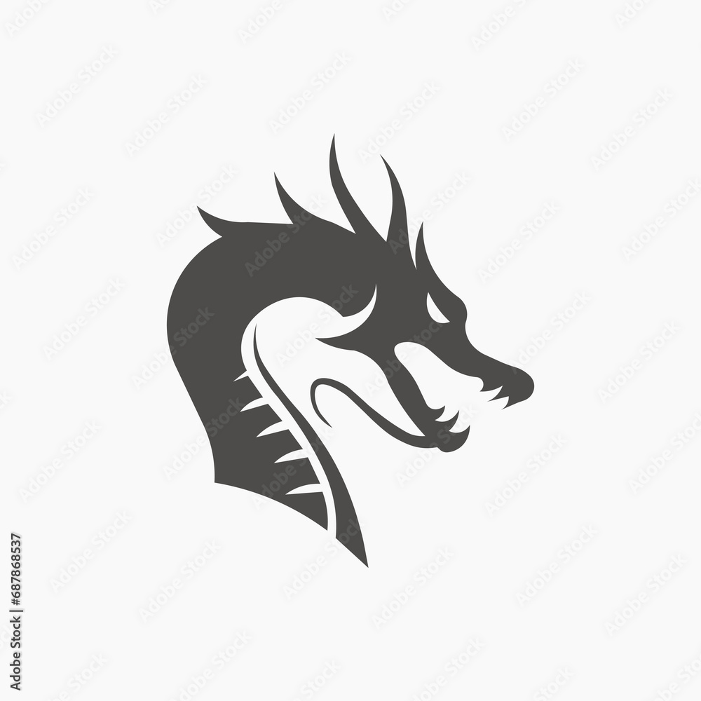 Obraz premium Dragon icon vector. Symbol sign of New Year, Christmas. 2024