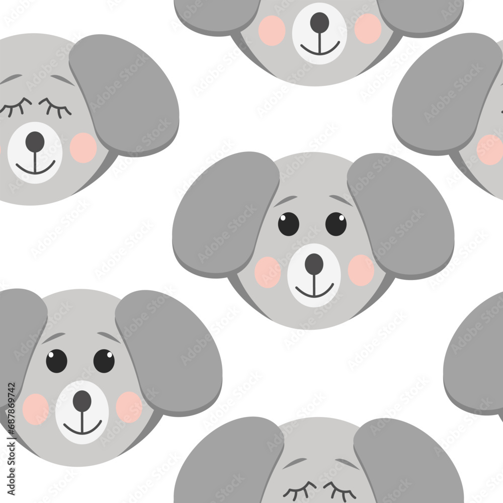 dog seamless pattern. cute animal in flat style. dog seamless pattern. cute animal in flat style.