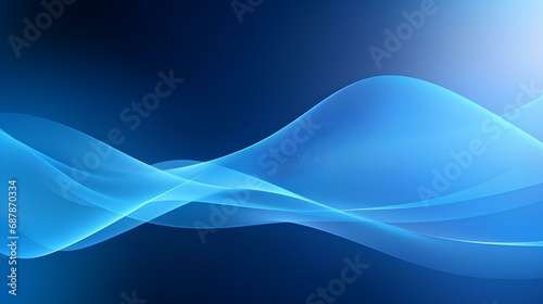 Abstract blue wavy with blurred light curved lines background. generative AI