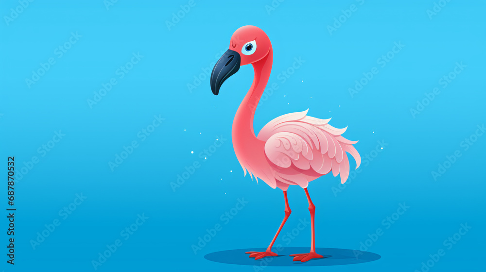 Cute Cartoon Flamingo