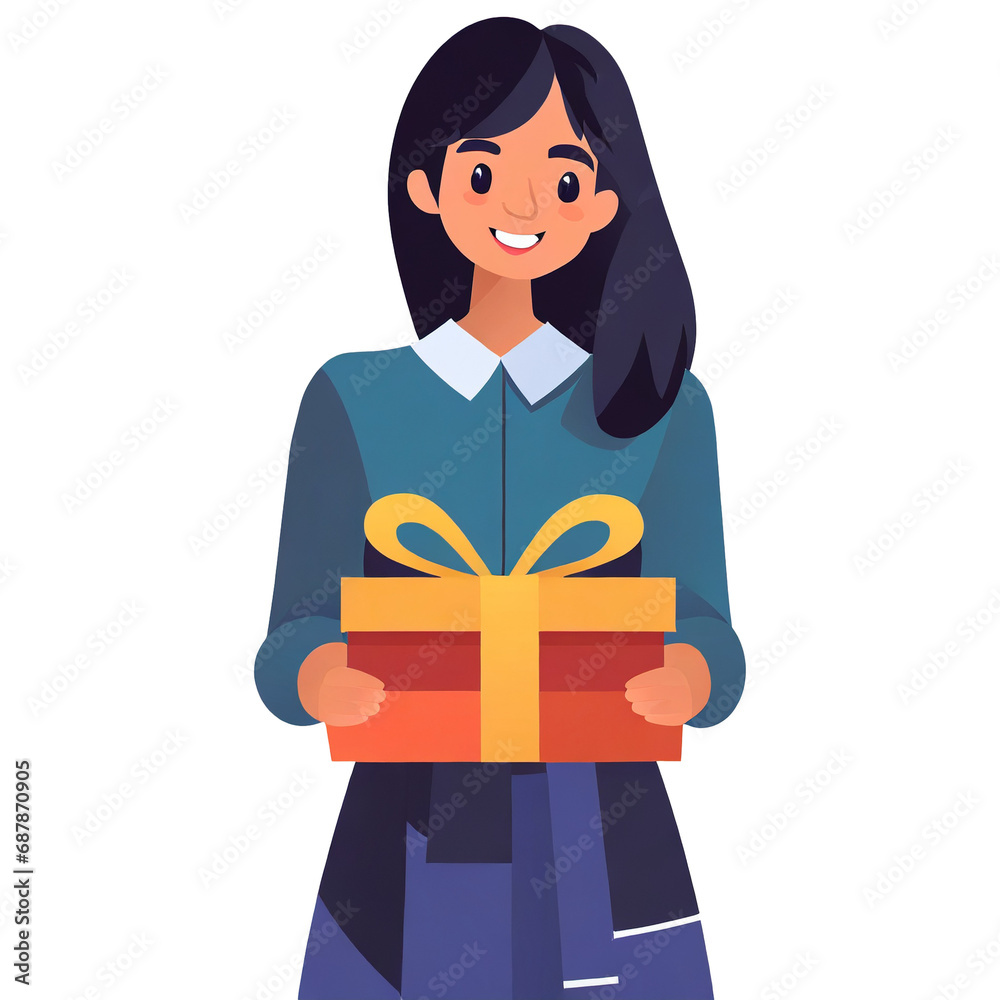 person with gift person with gift