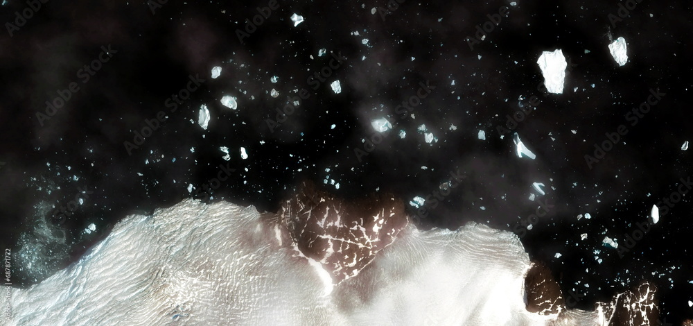 Φωτογραφία cast in black,  abstract photographs of the frozen regions of the earth from the air, abstract naturalism