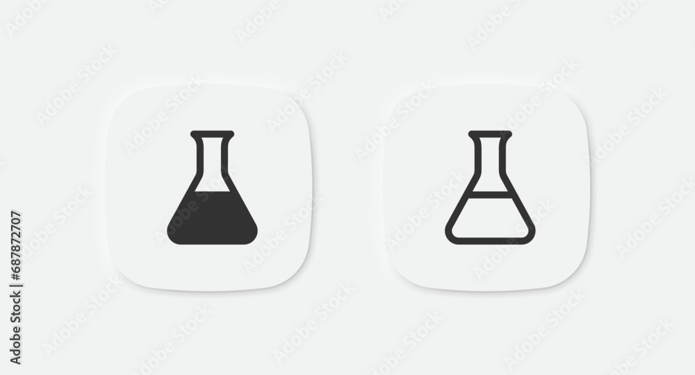 Flask icon. Lab beaker signs. Science laboratory symbol. Research icons. Vector isolated sign. Flask icon. Lab beaker signs. Science laboratory symbol. Research icons. Vector isolated sign.