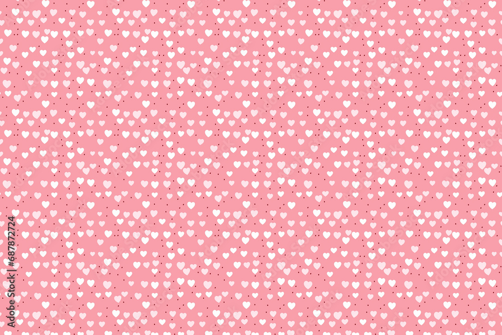 Seamless pattern with pink heart on pink background
