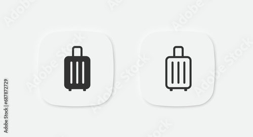 Suitcase icon. Travel bag signs. Valise symbol. Baggage icons. Vector isolated sign.