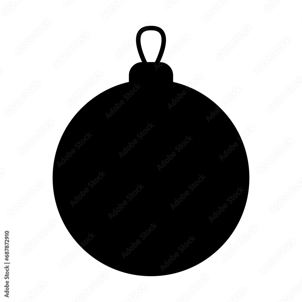 Christmas ball silhouette. Flat style. Vector illustration Christmas ball silhouette. Flat style. Vector illustration