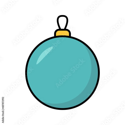 Christmas ball. Flat style. Vector illustration