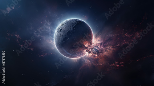 Deep space universe cosmos nebula, concept art of space travels and starfield © AdamantiumStock