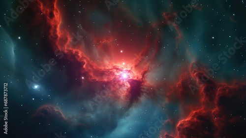 Deep space universe cosmos nebula, concept art of space travels and starfield
