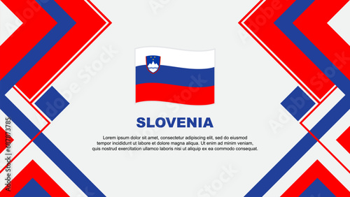 Slovenia Flag Abstract Background Design Template. Slovenia Independence Day Banner Wallpaper Vector Illustration. Slovenia Banner