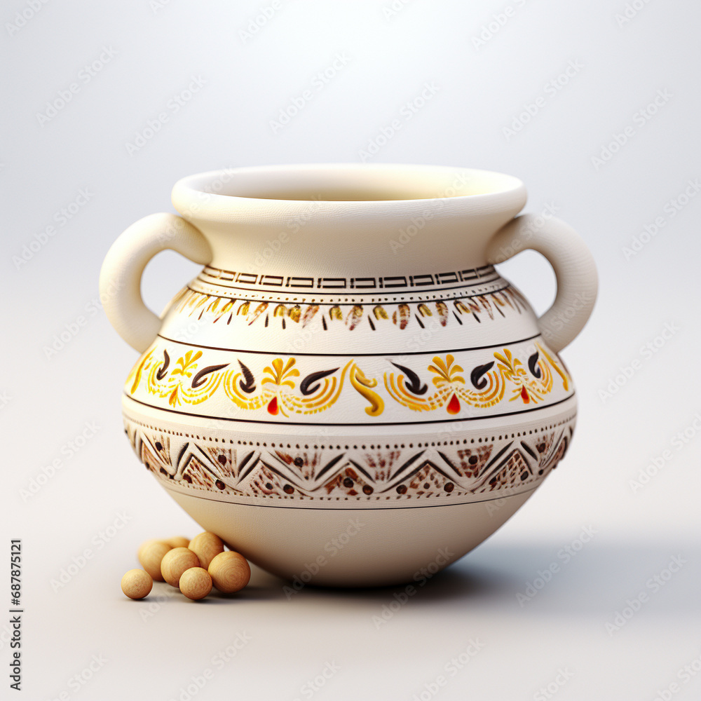 Pongal indian festival, ceramic pot