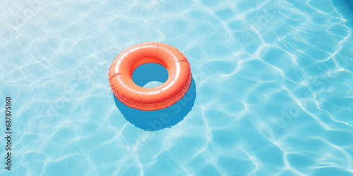 Red lifebuoy in the pool