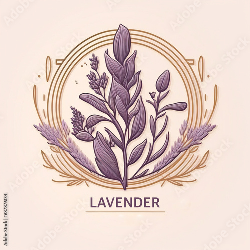 Lavender flowers watercolor illustration. Organic Lavandula herb stems with buds and green leaves close up illustration. Medical and aroma lilac herb botanical drawing	lavender logo
