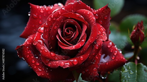 Red Rose Bathed By Dew  HD  Background Wallpaper  Desktop Wallpaper