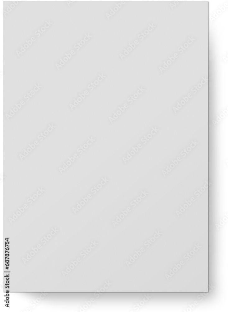 Blank white paper isolated fit for stationary mockup concept.