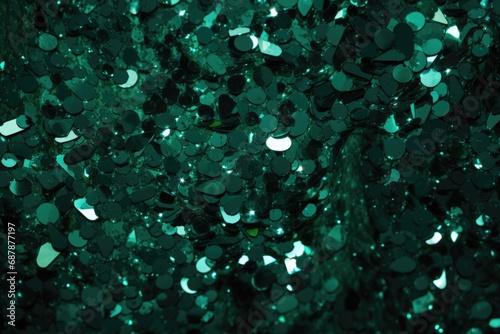 Banner with a background image of emerald sequins