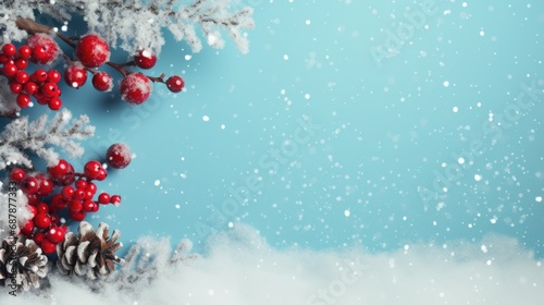 Banner with a background blue Christmas image