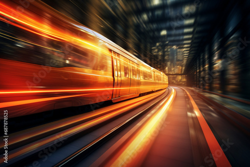 fast moving train in motion, fast moving train at night, fast moving train © Hamzi Imaginations