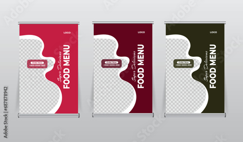 food restaurant tabletop banners design template