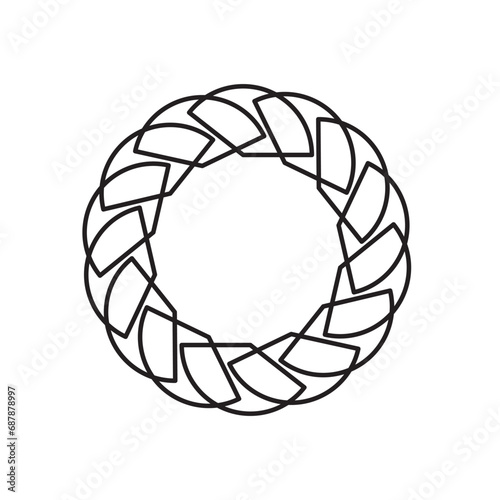 Ornamental circular frame element for related graphic design purpose. 