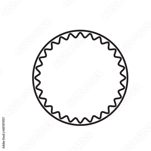 Ornamental circular frame element for related graphic design purpose. 