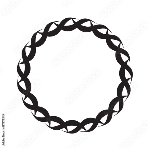 Ornamental circular frame element for related graphic design purpose. 
