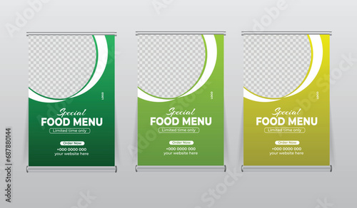 food restaurant tabletop banners design template