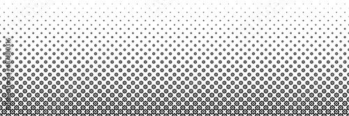 horizontal black halftone of gear design for pattern and background.