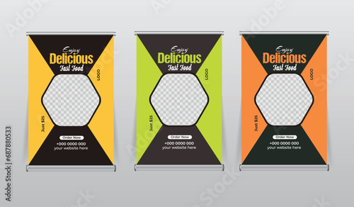 food restaurant tabletop banners design template