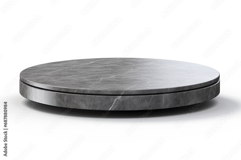 round grey marble podium isolated on white background. product display podium for product presentation round grey marble podium isolated on white background. product display podium for product presentation