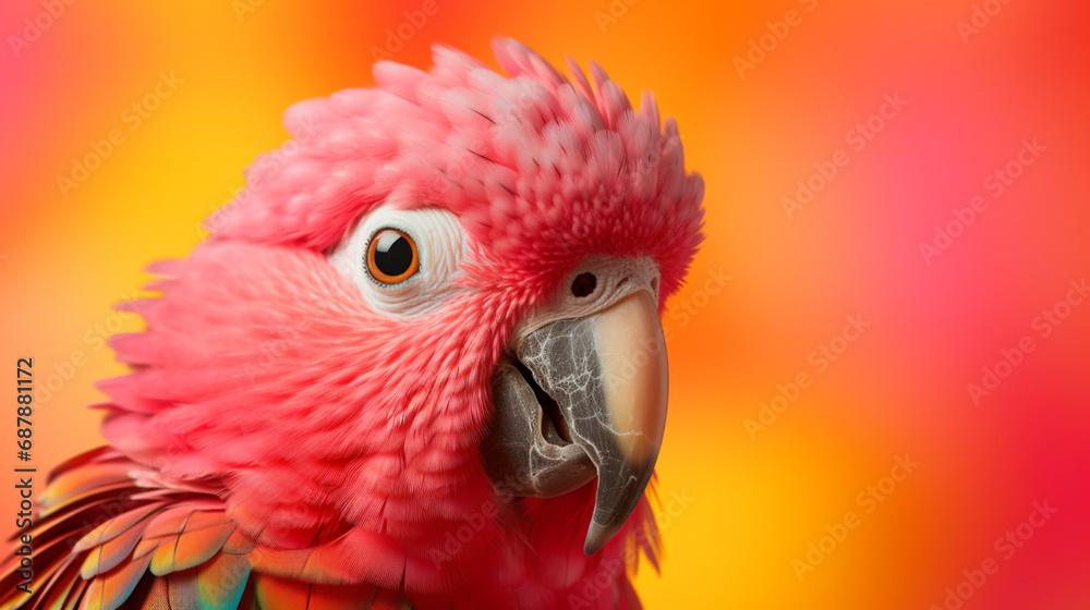 Fototapeta premium red parrot portrait beautiful background