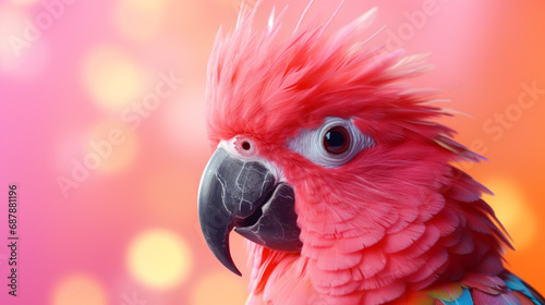 red parrot portrait beautiful background © castecodesign