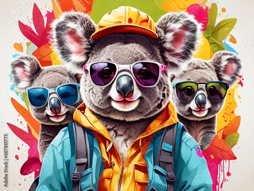 Poster colorato con animali - coala photo