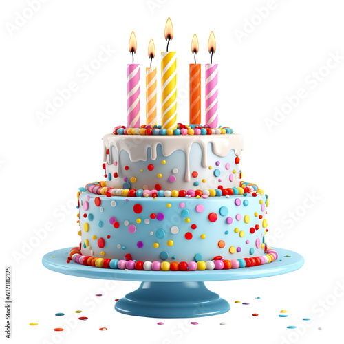 birthday cake with candles, png