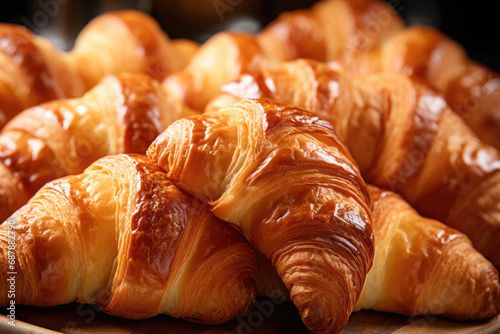 Appetizing croissants close-up