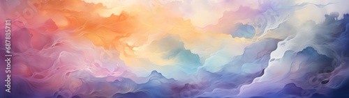 Watercolor Style Backgrounds showcase blended colors, brushstroke textures—creating a painterly effect. A visual canvas of fluid artistry. photo