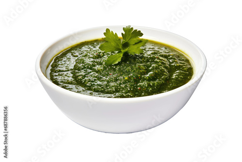 Zesty Green Magic: Elevating Dishes with Chimichurri Elegance isolated on transparent background