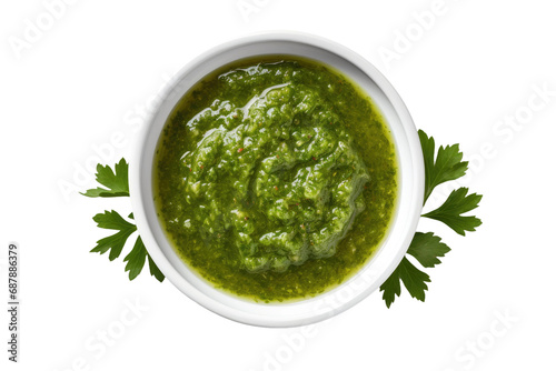 Tangy Herb Infusion: A Burst of Freshness in Chimichurri Bliss isolated on transparent background