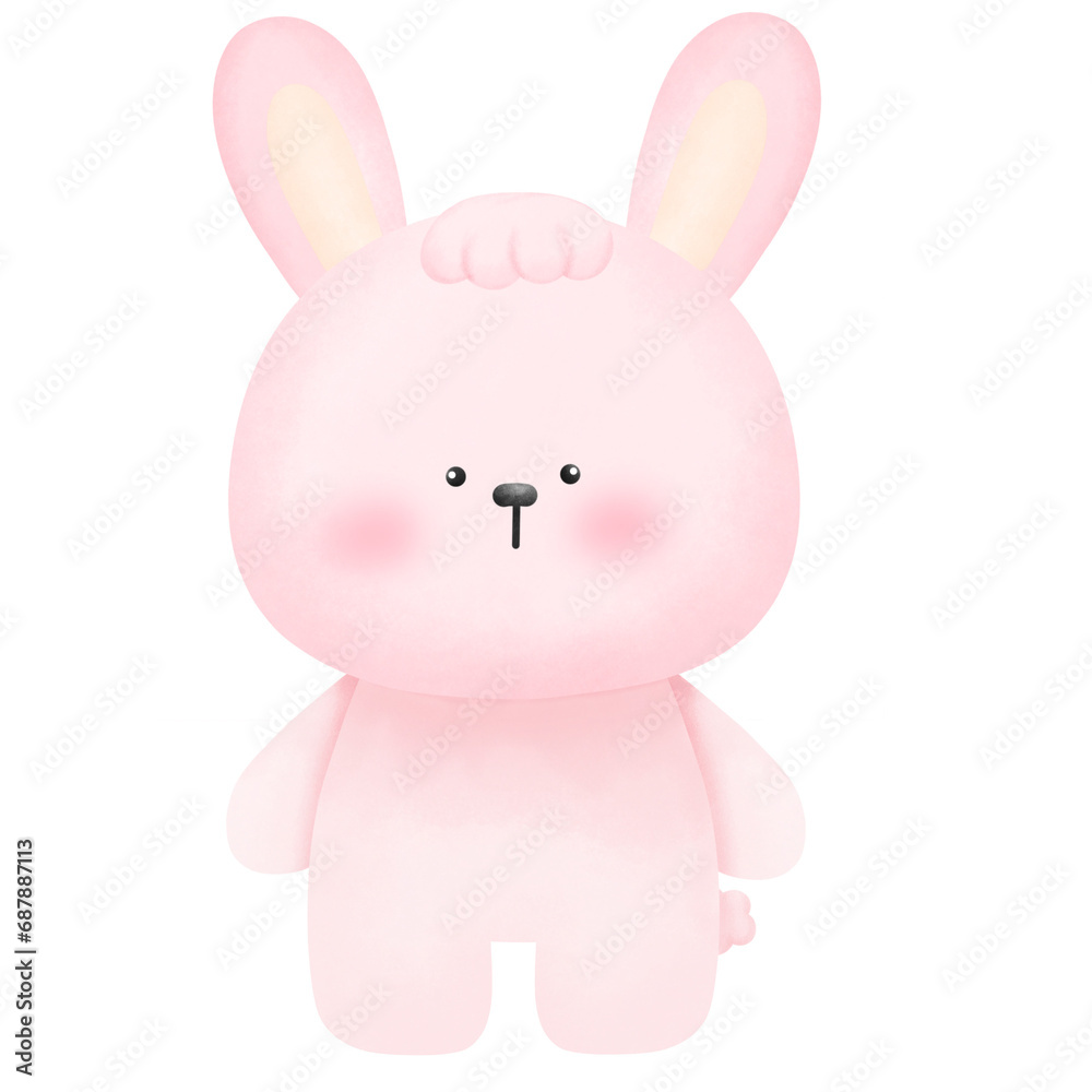 A light pink rabbit was standing. A light pink rabbit was standing.