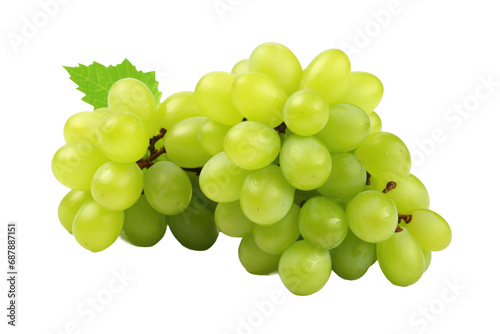 Green Grape Medley: A Symphony of Freshness on Your Plate isolated on transparent background