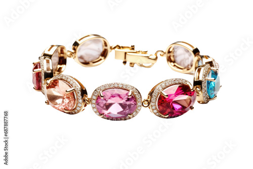 Gemstone Elegance: Adorn Your Wrist with a Stunning Bracelet isolated on transparent background