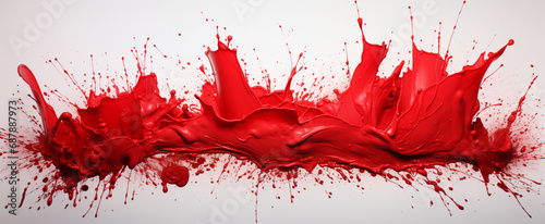 Red line of paint isolated High quality photo