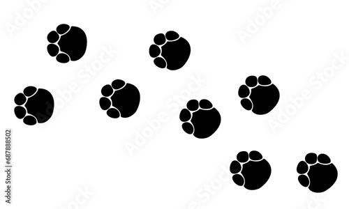 Elephant  paw print black isolate on white background .African animal vector illustration  wild animal doodle style for different design uses   book  banner   flayer or fabric pattern.
