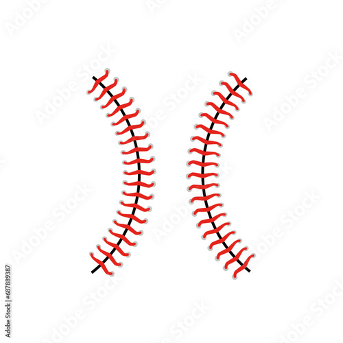 Baseball Stitches icon vector. Baseball illustration sign. Sport symbol or logo.