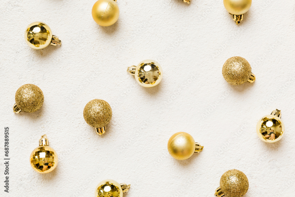 Christmas composition. a pattern of christmas balls on colored background. Flat lay, top view New year decor Christmas composition. a pattern of christmas balls on colored background. Flat lay, top view New year decor