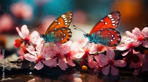 Macro Shot Butterflies Standing On Flower, HD, Background Wallpaper, Desktop Wallpaper