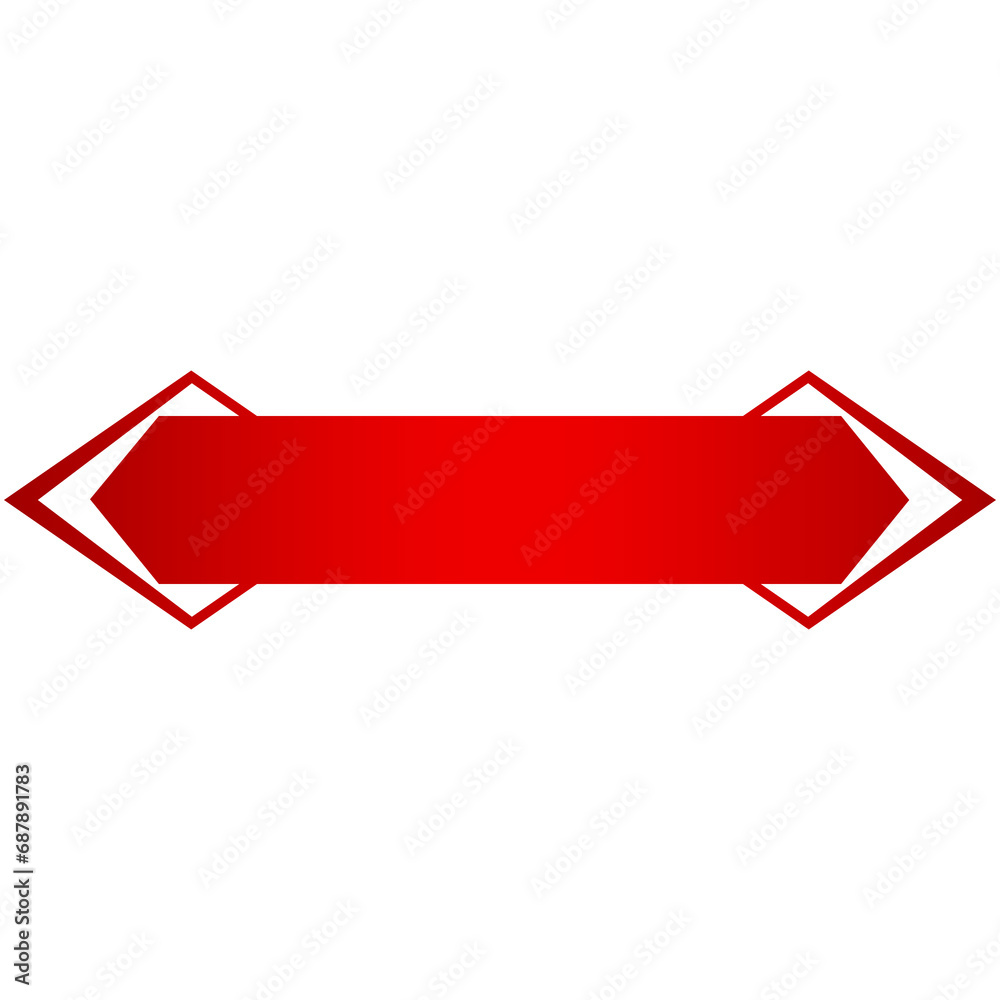 red double arrow and banner bar red double arrow and banner bar