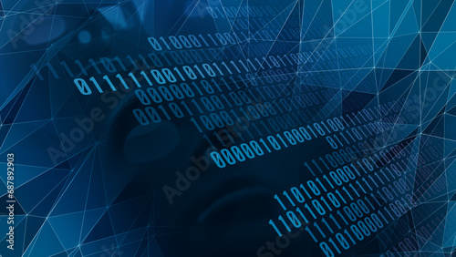 Binary code and connected robotics exploring ethical concerns and unintended consequences in ai background, machine learning, and predictive analytics