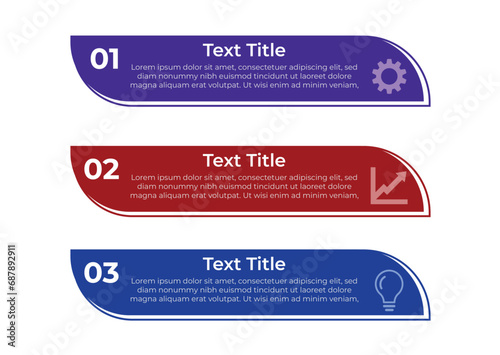 Vector 3 steps business infographic flowchart template for marketing vector