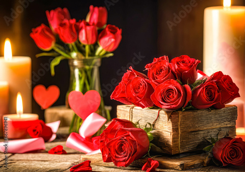 Abstract red rose flower closeup macro background.